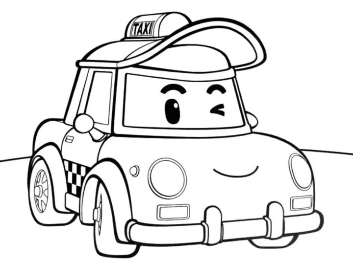 Раскраски Робокар Поли — Робокар TAXI
