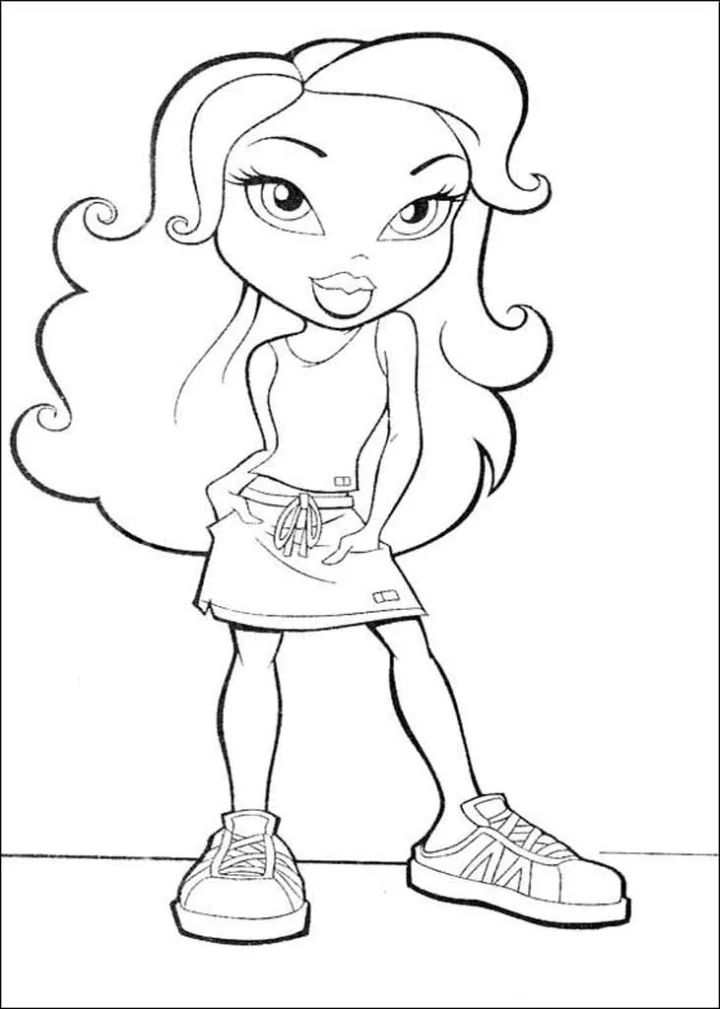 Раскраски Братц (Bratz) — Братц в кедах