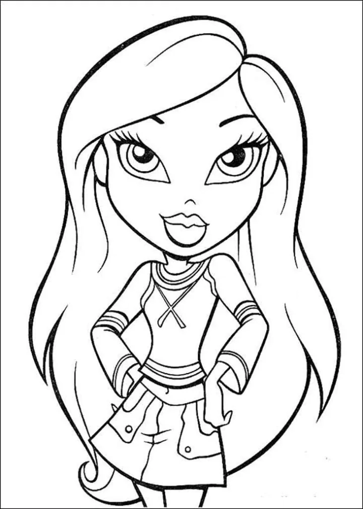 Раскраски Братц (Bratz) — Братц Джейд в новой юбке
